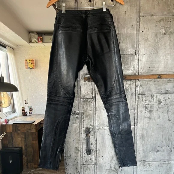 ALL SAINTS Italian Leather Low Rise Moto Pants - Picture 8 of 12
